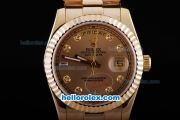 Rolex Day-Date Swiss ETA 2836 Movement with Gold Dial