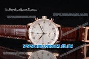 IWC Portuguese Chrono Swiss Valjoux 7750 Automatic Rose Gold Case with White Dial Arabic Number Markers and Brown Leather Strap (ZF)