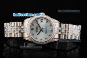 Rolex Datejust Automatic Movement Blue Dial with Diamond Markers and Diamond Bezel