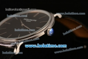 Patek Philippe Calatrava Miyota OS2035 Quartz Steel Case with Black Dial and Stick Markers