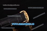 Omega De Ville Tresor Master Co-Axial Swiss ETA 2824 Automatic Yellow Gold Case with Black Leather Strap and Black Dial