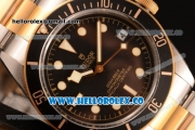 Tudor Heritage Swiss ETA 2824 Automatic Two Tone Case with Black Dial and Two Tone Bracelet (ZF)