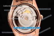 Rolex Day-Date Swiss ETA 2836 Automatic Rose Gold Case/Bracelet with Silver Dial and Stick Markers (BP)