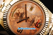 Rolex Day-Date II Automatic Movement Full Gold with Rose Gold Dial