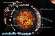 Hublot Big Bang Manchester United Swiss Valjoux 7750 Automatic Movement Full Ceramic Case with Black Dial and Red Stick Markers