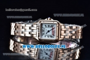 Cartier Santos 100 Japanese Miyota Quartz Rose Gold Case with White Dial Roman Numberal Markers and Rose Gold Bracelet