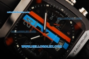 Tag Heuer Monaco Calibre 36 Quartz Movement PVD Case with Black Dial and Black Leather Strap