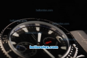 Ulysse Nardin Power Reserve Automatic Movement Silver Case with Black Bezel and Black Dial-Black Rubber Strap