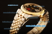 Rolex Datejust II Swiss ETA 2836 Automatic Full Steel with Yellow Gold Bezel and Black Dial-Diamond Markers