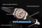 Audemars Piguet Royal Oak Offshore Navy Chronograph Swiss Valjoux 7750 Automatic Steel Case with Black Rubber Strap White Dial and Black Markers (JF)
