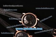 A.Lange&Sohne Lange 1 Tourbillon Asia Automatic Rose Gold Case with Black Leather Bracelet and Black Dial