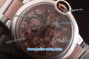 Cartier Ballon Bleu De Automatic Movement Skeleton Dial with Black Roman Markers and Two Tone Strap