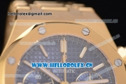 Audemars Piguet Royal Oak Chronograph Swiss Valjoux 7750 Automatic Yellow Gold Case/Bracelet with Blue Dial Stick Markers (EF)