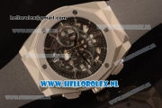 Hublot Classic Fusion Aerofusion Chronograph Orlinski Japanese Miyota OS20 Quartz Steel Case with Black Dial Stick Markers and Black Rubber Strap