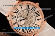 Cartier Ronde Louis Cartier Miyota 1L45 Quartz Rose Gold Case with Diamonds Bezel and White/Diamonds Dial