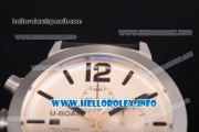 U-Boat Classico Italo Fontana Miyota OS10 Quartz Steel Case with Beige Dial Black Leather Strap and Arabic/Stick Markers