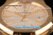 Audemars Piguet Royal Oak Swiss ETA 2824 Automatic Full Yellow Gold with Gold Sitck Markers and White Dial - 1:1 Original