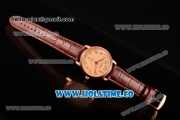 Blancpain Le Brassus Swiss ETA 2824 Automatic Steel Case with Beige Dial and Brown Leather Strap