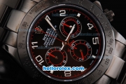 Rolex Daytona Oyster Perpetual Swiss Valjoux 7750 Automatic Movement Full PVD with Black Dial and White Numeral Markers