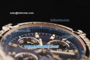 Breitling Chronomat Evolution Chronograph Swiss Valjoux 7750 Automatic Movement Steel Case with Blue Dial and Diamond Bezel