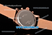 Patek Philippe Grand Complication Chrono Miyota OS20 Quartz Rose Gold Case with Black Dial and Rose Gold Stick Markers