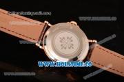 Patek Philippe Calatrava Miyota Quartz Rose Gold Case with White Dial and Diamonds Markers - Diamonds Bezel