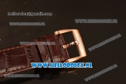 Chopard L.U.C 9015 Auto Rose Gold Case with White Dial and Brown Leather Strap - 1:1 Original (JF)