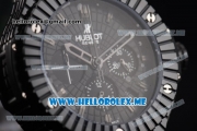 Hublot Big Bang Caviar Chronograph Miyota OS20 Quartz Ceramic Case with Black Dial and Black Rubber Strap Stick Markers