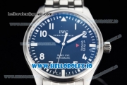 IWC Pilot's Watch Mark XVII Miyota 9015 Automatic Steel Case Blue Dial With Arabic Numeral Markers Steel Bracelet