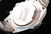 Rolex Daytona II Automatic Movement Silver Case with White Dial and White Stick Marker-SS Strap