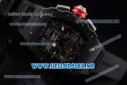 Richard Mille RM 11-03 Swiss Valjoux 7750 Automatic PVD Case with Skeleton Dial and Black Rubber Strap Arabic Numeral Markers