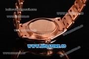 Rolex Datejust Pearlmaster Asia 2813 Automatic Rose Gold Case/Bracelet with Diamonds Bezel Roman Numeral Markers and Diamonds Dial (BP)