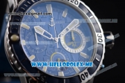 Ulysse Nardin Maxi Marine Diver Miyota OS20 Quartz Steel Case with Blue Dial and Blue Rubber Strap Yellow Stick Markers