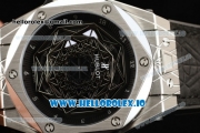 Hublot Big Bang Sang Bleu 9015 Automatic Steel Case with Black Dial Arabic Numeral Markers and Genuine Leather Strap