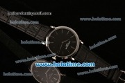 Patek Philippe Calatrava Miyota OS2035 Quartz Steel Case with Black Dial and Stick Markers