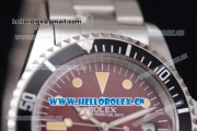 Rolex Tropical Red Submariner Vintage Asia 2813 Automatic Stainless Steel Case/Bracelet Red Dial PVD Bezel and Dot Markers