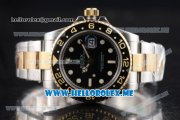 Rolex GMT-Master II Clone Rolex 3186 Automatic Two Tone Case/Bracelet with Black Dial and Dot Markers (BP)