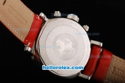 Ferrari Rattrapant Automatic Silver Case with Red Dial and Leather Strap