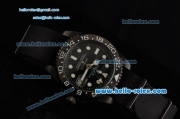 Rolex Pro-Hunter GMT-Master Asia 2813 Automatic PVD Case with Black Nylon Strap and Black Dial Stick Markers