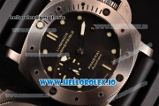 Panerai Submersible PAM 305 Clone P.9000 Automatic Titanium Case with Black Dial and Black Rubber Strap - 1:1 Original (JF)