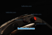 Ferrari Lap Time Chronograph Quartz Movement PVD Case with Black Dial and Black Rubber Strap