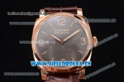 Panerai Radiomir 1940 Clone Panerai P.2002/1 Manual Winding Rose Gold Case with Brown Dial and Stick/Arabic Numeral Markers (KW)