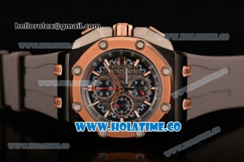 Audemars Piguet Royal Oak Offshore Miyota Quartz PVD Case with Grey/Blue Dial and Rose Gold Bezel - Stick Markers (EF)