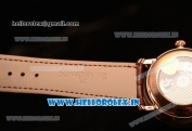 BlancPain Villeret Miyota 9015 Automatic Rose Gold Case with White Dial Arabic and Brown Leather Strap (EF)