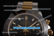 Rolex Daytona Clone Rolex 4130 Automatic Steel Case with Black Dial Two Tone Bracelet Stick Markers (EF)-1:1 Original