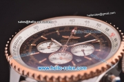 Breitling Navitimer Chronograph Miyota Quartz Two Tone Case/Strap with Black Dial