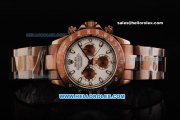 Rolex Daytona Oyster Perpetual Automatic Movement Brown PVD Case and Strap with White Dial and Stick Markers