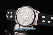 Rolex Datejust Automatic Movement ETA Case with Black Diamond Dial/Hour Marker and Black Diamond Bezel-Black Rubber Strap