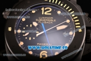 Panerai PAM 618 Luminor Submersible Flyback Asia Automatic Titanium Case with Yellow Dot Markers and Black Dial