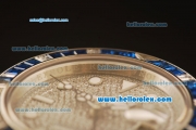 Rolex GMT Master II Swiss ETA 2836 Automatic Full Steel with Blue and White Diamond Bezel-Diamond Dial/Strap